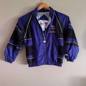 NFL Minnesota Vikings MightyMac Sports Vintage Wind Breaker Jacket Youth Size 7